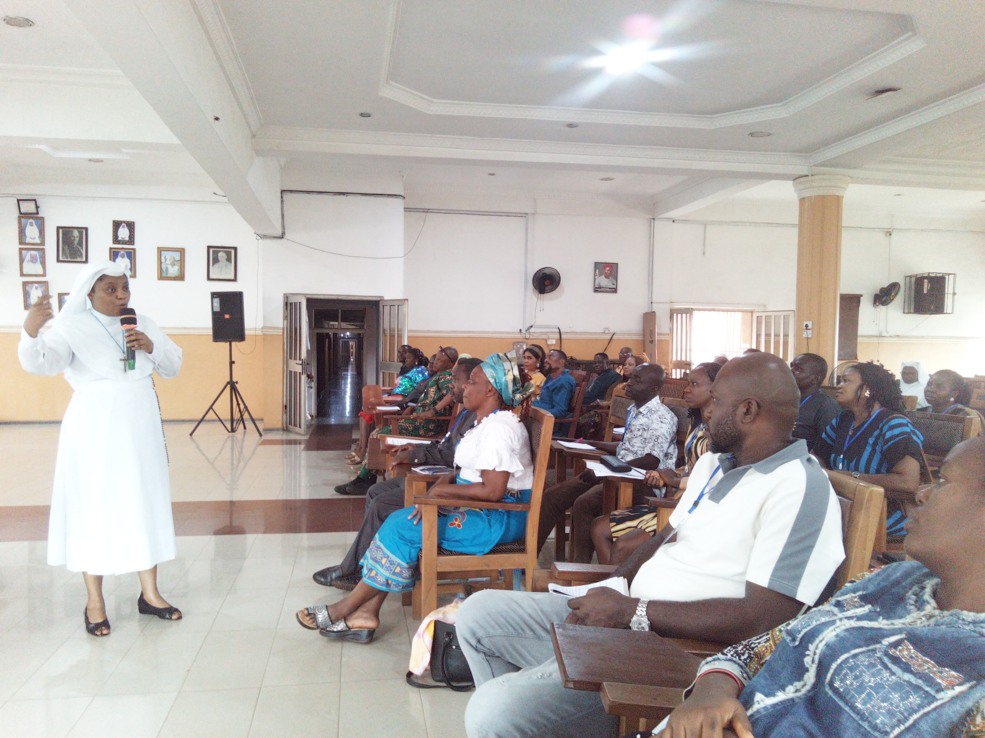 Couples listening to Mother Mureen Akabugu of Immaculate Heart Sisters